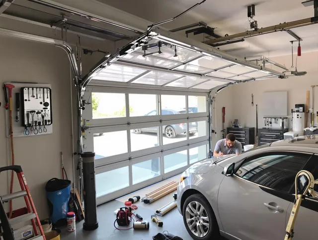 Garage door noise reduction service by Glocester Garage Door Repair in Glocester