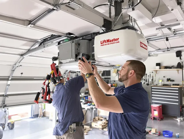 Glocester Garage Door Repair technician performing advanced diagnostics on garage opener in Glocester
