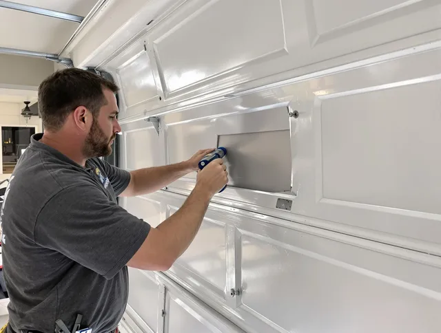 Garage door panel repair by Glocester Garage Door Repair in Glocester